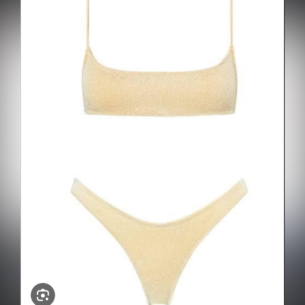 Triangl Mica gold sparkle bikini +fanny pack